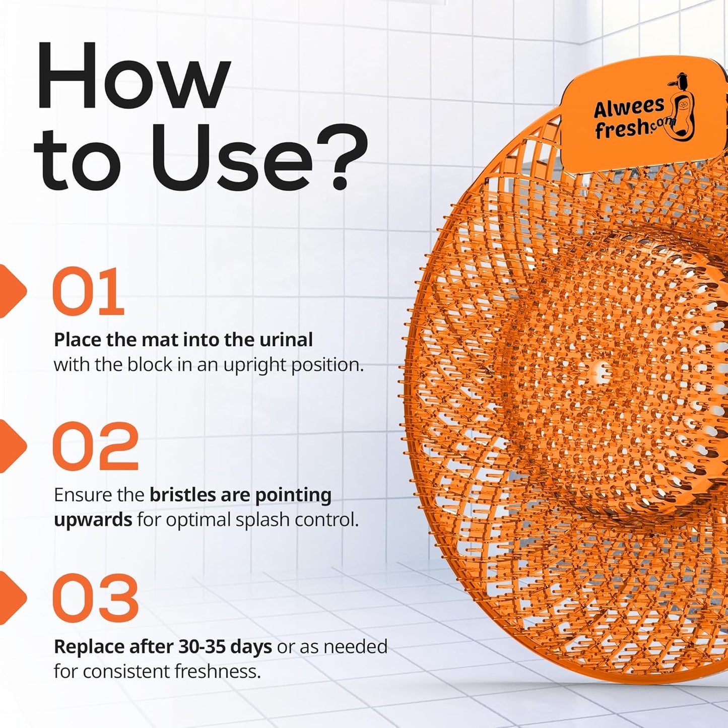 Spiral Urinal Mats 4-in-1 Mango Fragrance Pack of 5