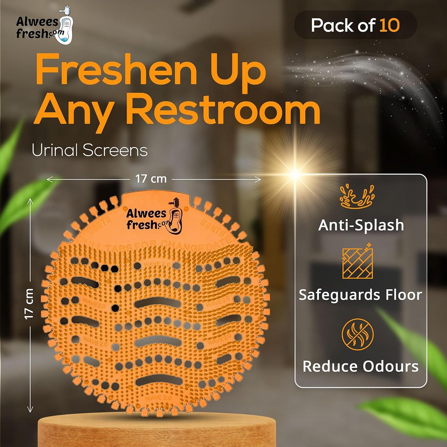 Urinal-Siebe, Deodorant, exotischer Mango-Duft, Box mit 200 Sieben