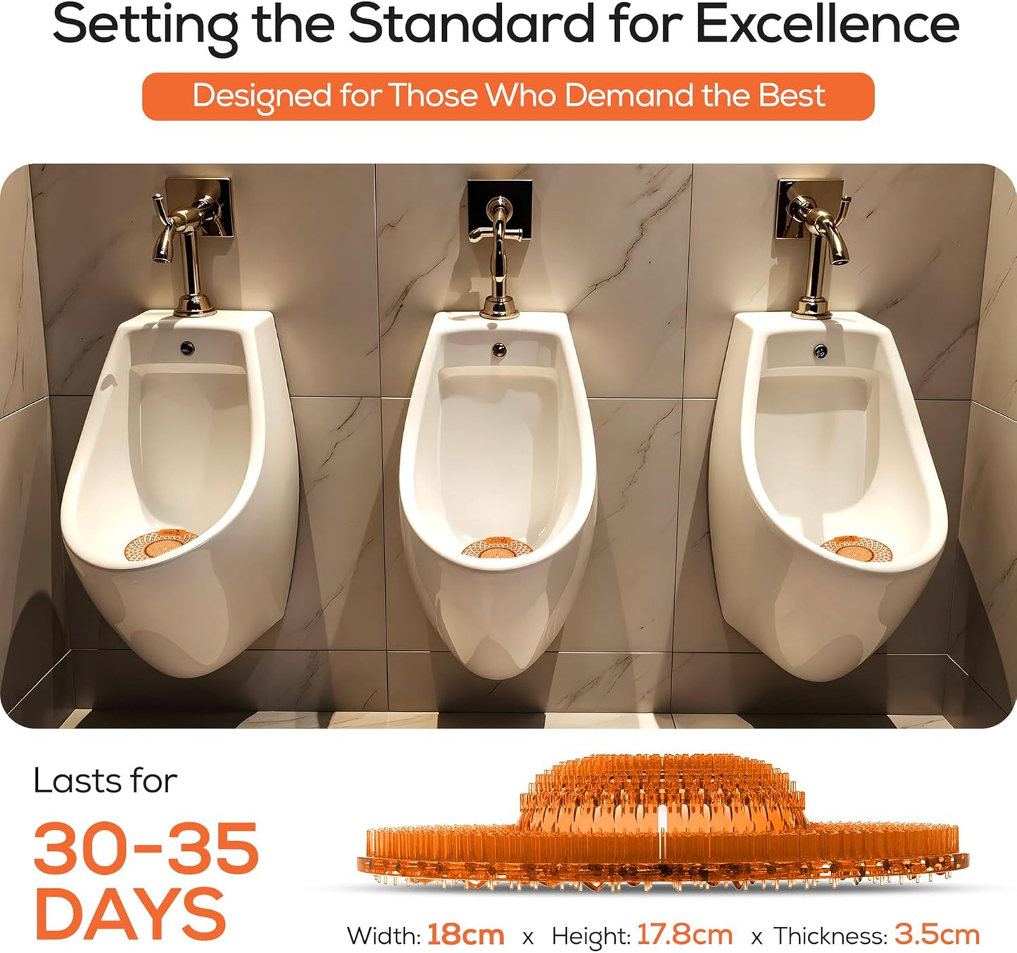 Spiral Urinal Mats 4-in-1 Mango Fragrance Pack of 5