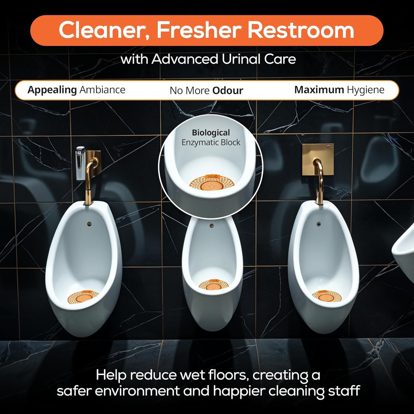 Spiral Urinal Mats 4-in-1 Mango Fragrance Pack of 5