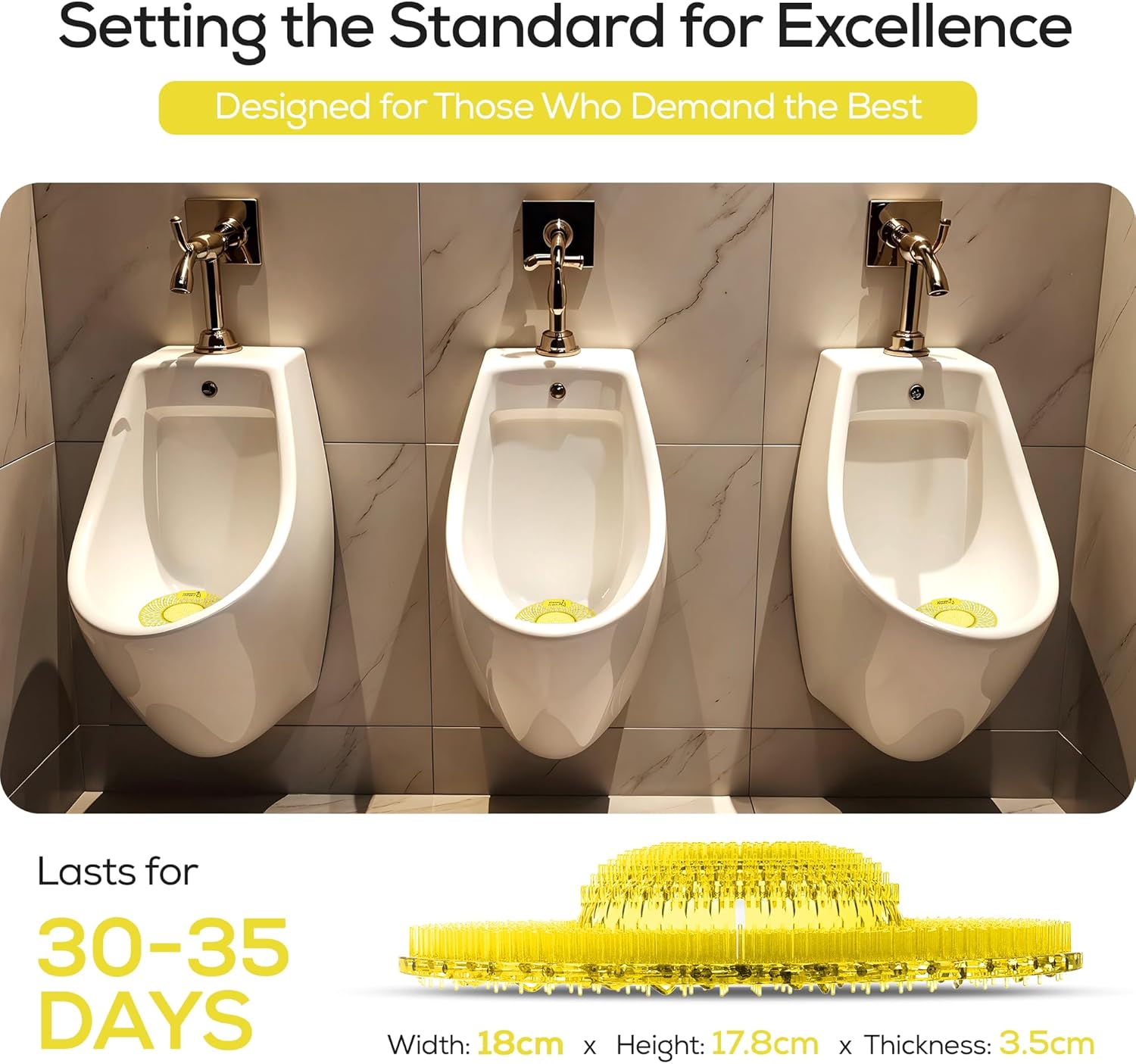 Spiral Urinal Mats 4-in-1 Lemon Fragrance Pack of 5