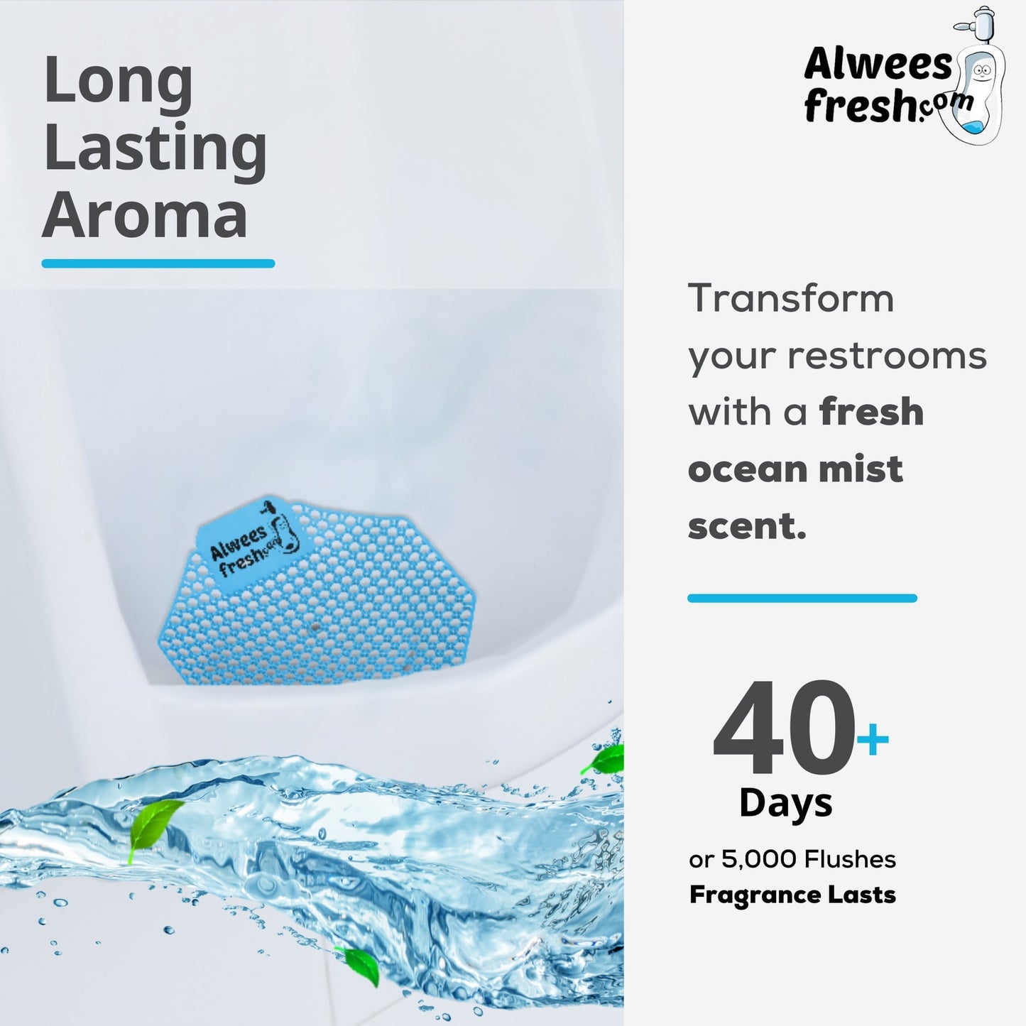 Ultimate 3D Urinal Screens Deodoriser Ocean Mist Fragrance Case of 10 Screen